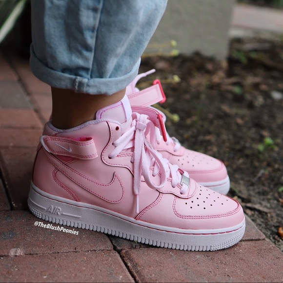 Nike Air Force 1 Mid Custom Pink Dip Dyed Sneakers - Picture 6 of 10